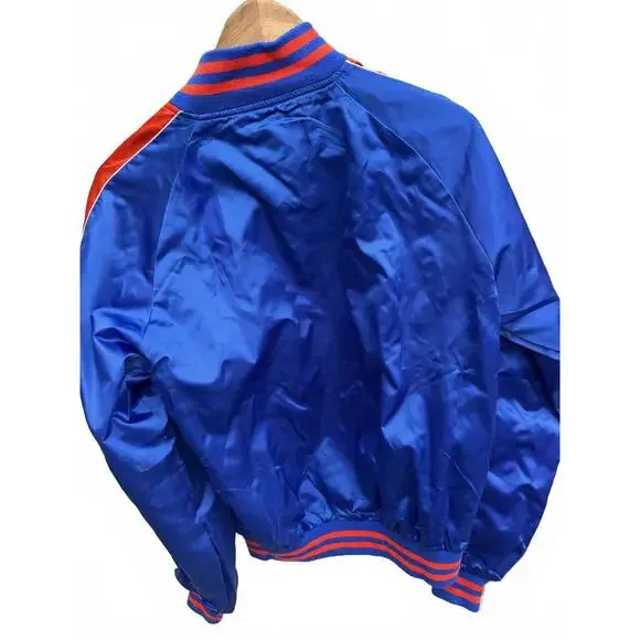 Vintage Windbreaker Satin Jacket Blue Orange M - Picture 5 of 7